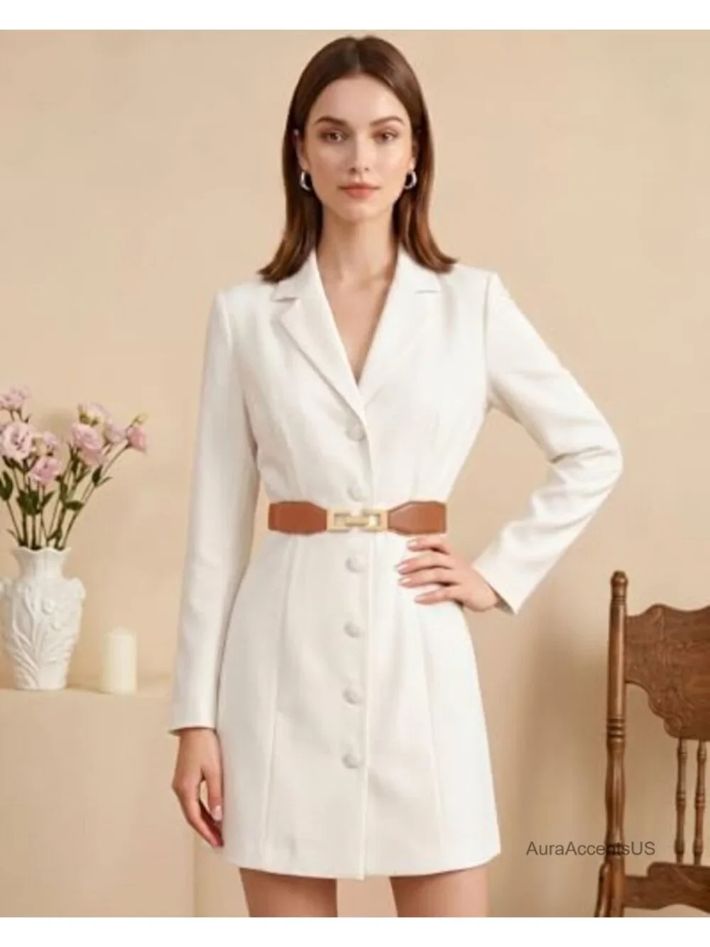 4 Pack Women Skinny Elastic Belts Stretch Waist Belt with Gold Buckle